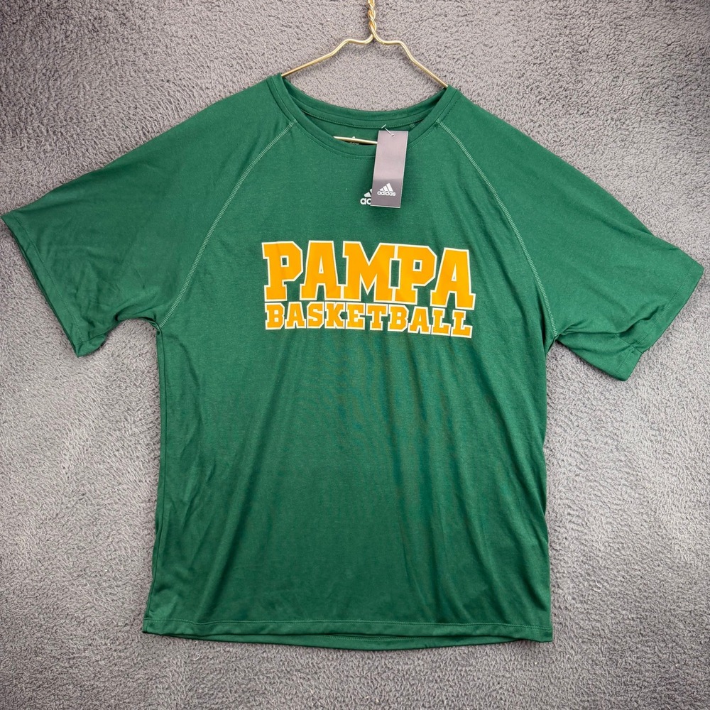 Adidas Mens Pampa Basketball Climalite T-Shirt Green Large NWT C81873